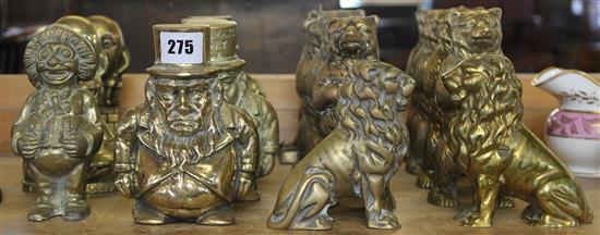 18 Brass figurative novelty money boxes